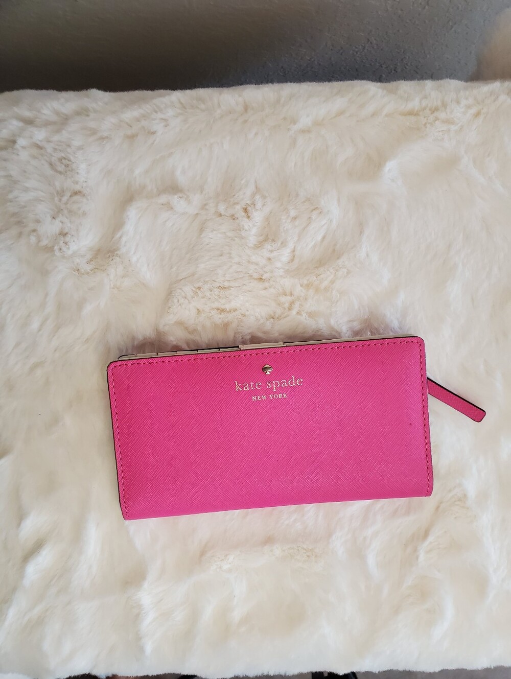 kate spade bright barbie pink zip-around wallet